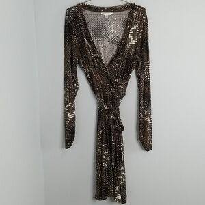 CAbi Wrap Look Dress Dappled Dot Large 658